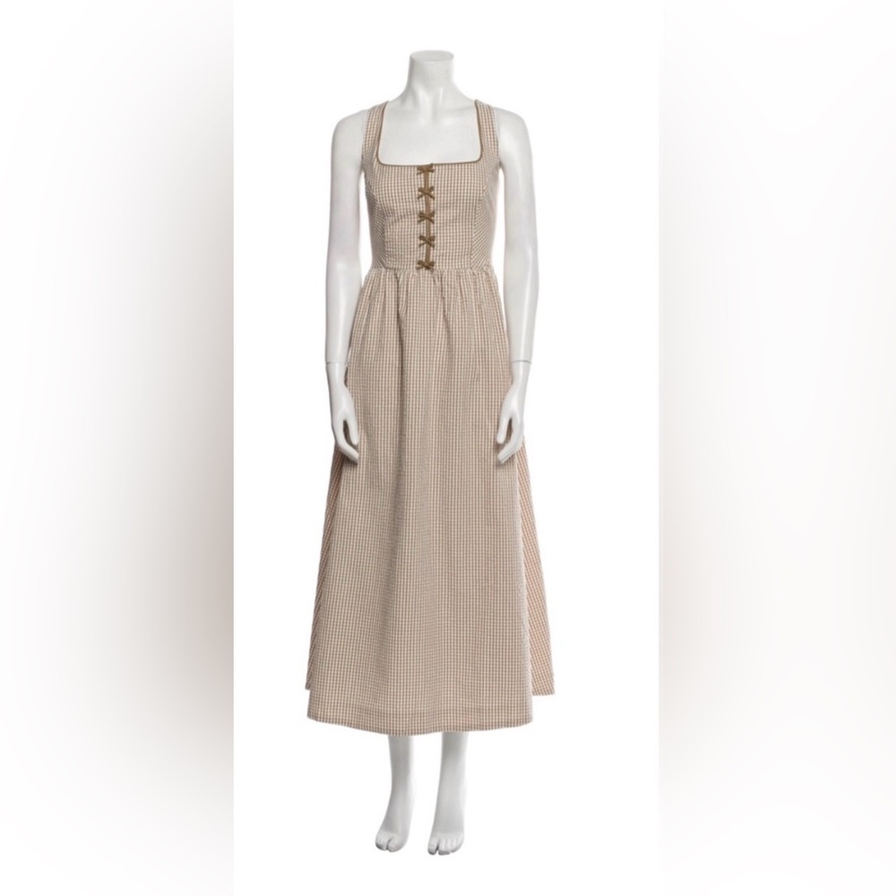 Caroline Constas Check Midi Dress